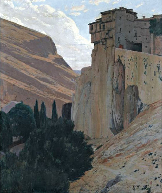 The Hanging Houses, Cuenca by Santiago Rusinol Prats,A3(16x12")Poster