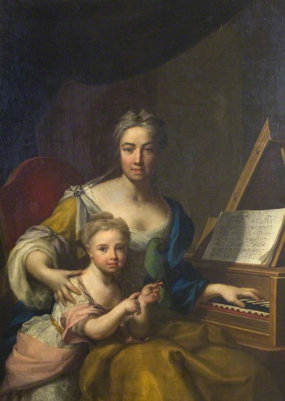 Frances, Wife of John, 6th Earl of Mar, Daughter of Evelyn, 1st Duke of Kingston, vintage artwork by Francesco Trevisani, 12x8" (A4) Poster