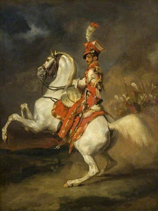 The Trumpeter of the Lancers of the Guard, vintage artwork by Theodore Gericault, 12x8" (A4) Poster