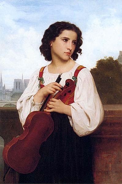 Alone in the World, vintage artwork by William Bouguereau, 12x8" (A4) Poster