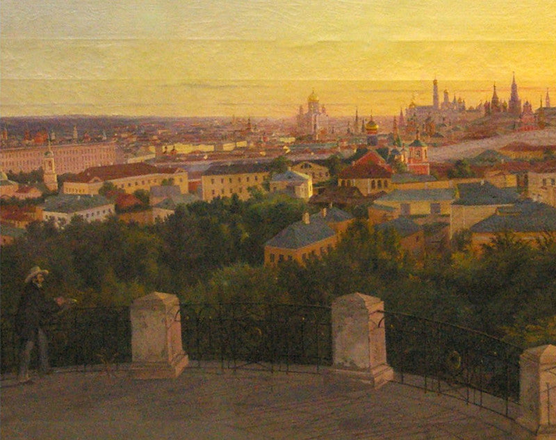 Evening in Moscow, vintage artwork by Apollon Mokritsky, A3 (16x12") Poster Print