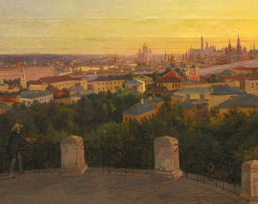 Evening in Moscow, vintage artwork by Apollon Mokritsky, A3 (16x12") Poster Print