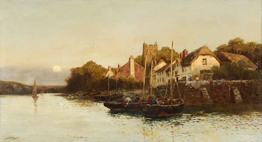 Village on the Thames by Walker Stuart Lloyd,16x12(A3) Poster