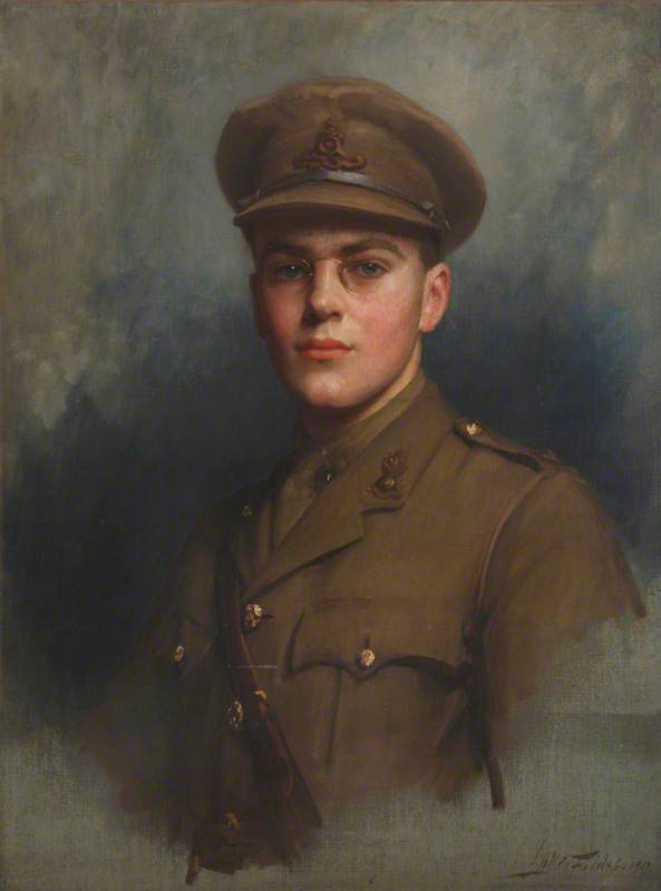 Sir Felix Brunner as an Artillery Officer, vintage artwork by Sir Luke Fildes, 12x8" (A4) Poster