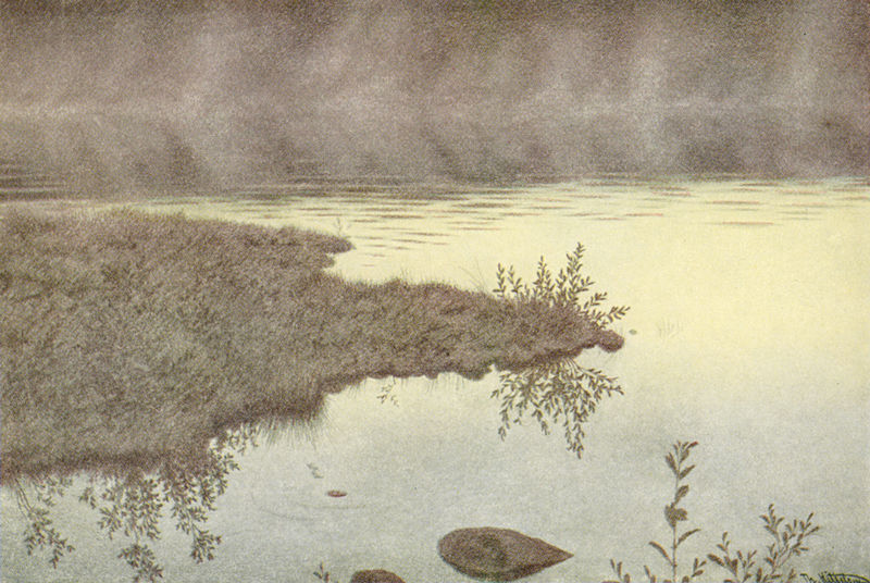 Mist on the Water, vintage artwork by Theodor Severin Kittelsen, 12x8" (A4) Poster
