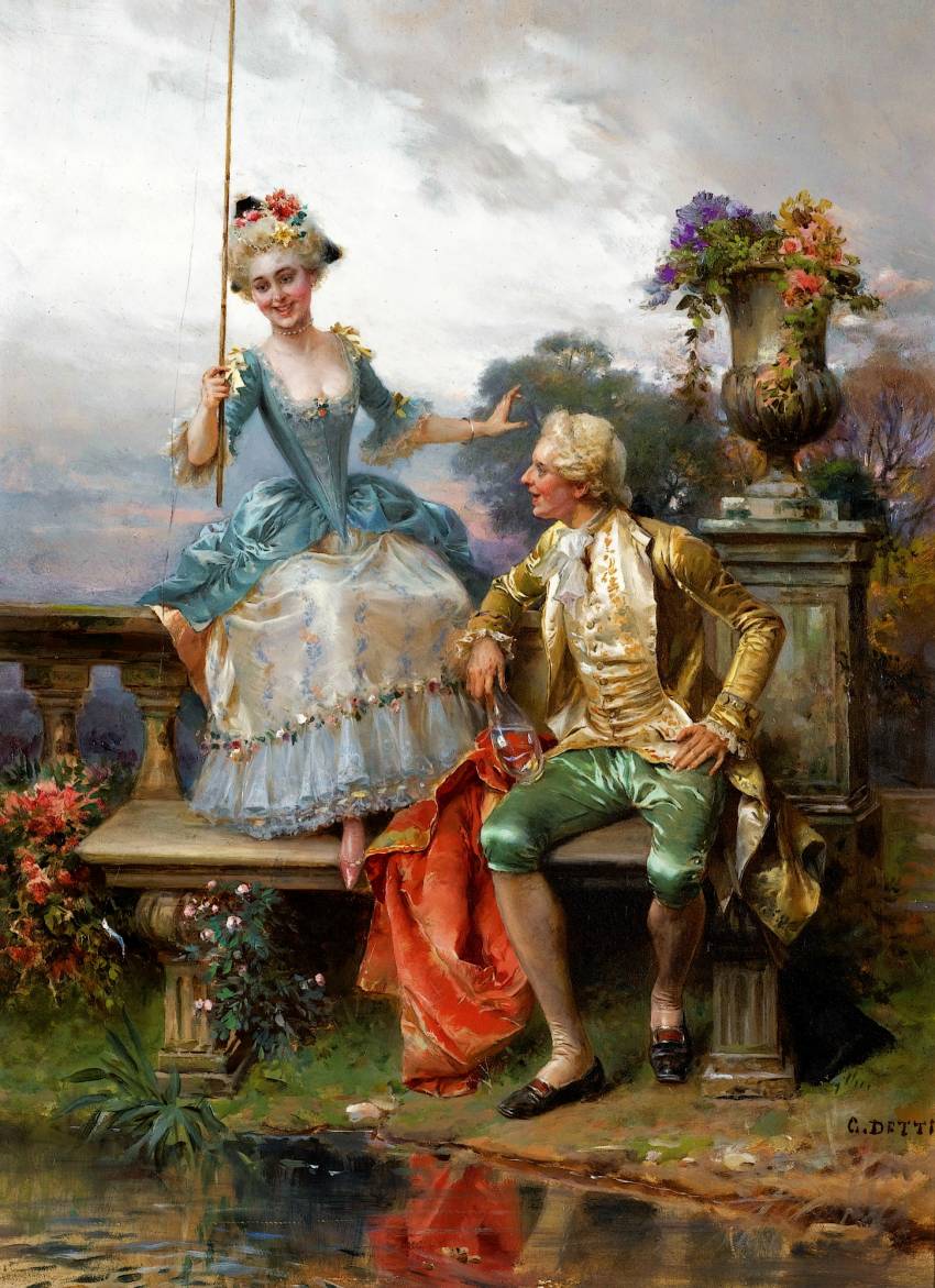 Angling for a Good Catch, vintage artwork by Cesare Augusto Detti, 12x8" (A4) Poster