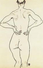 e Nude with Hands on Hips Seen from the Back by Egon Schiele,16x12(A3) Poster