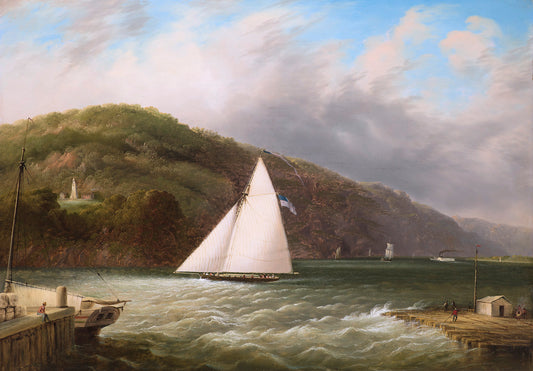 Yachting on the Hudson, vintage artwork by Edmund C. Coates, A3 (16x12") Poster Print