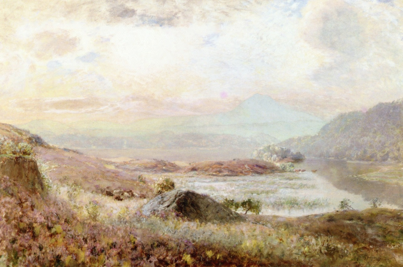 Ben Lomond's Lullaby , Loch Ard, vintage artwork by Sir David Scott Murray, 12x8" (A4) Poster