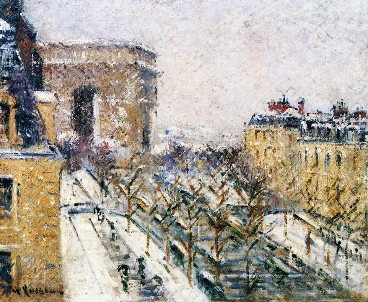 The Arc de Triomphe, vintage artwork by Gustave Loiseau, 12x8" (A4) Poster