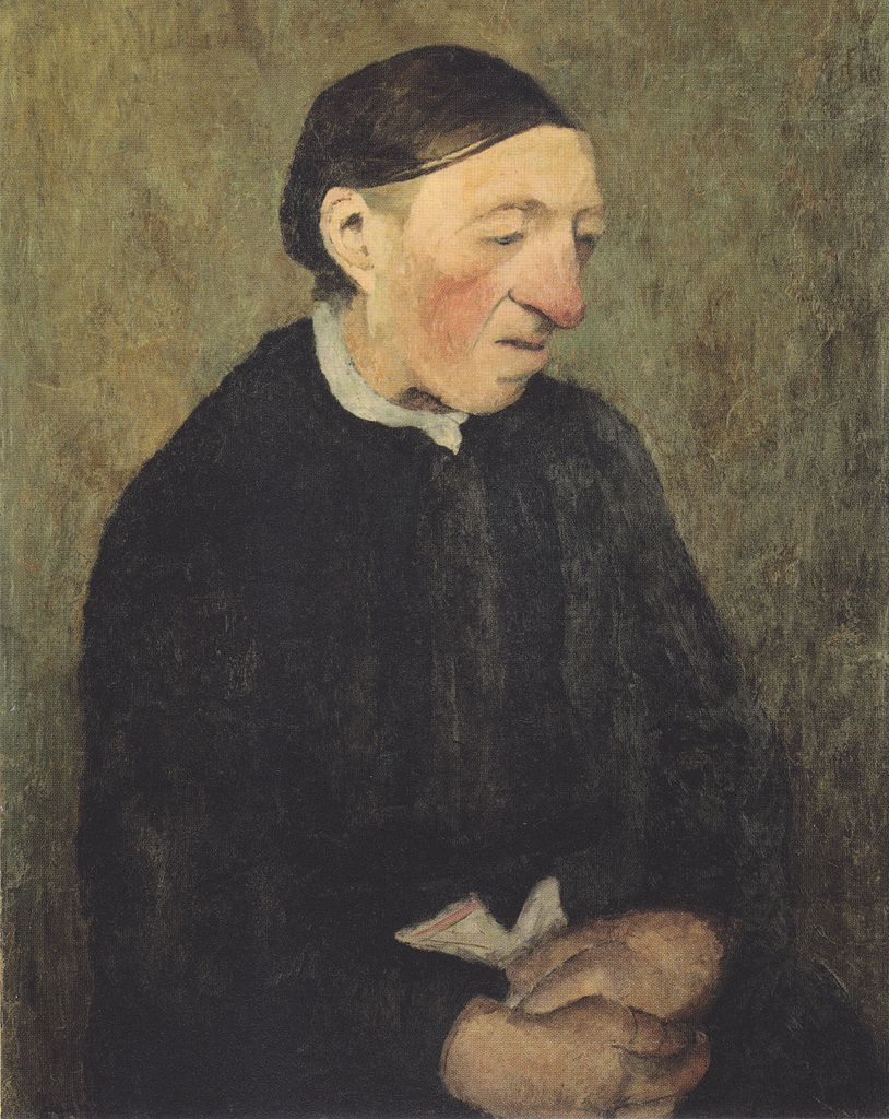Old woman with handkerchief, vintage artwork by Paula Modersohn-Becker, 12x8" (A4) Poster