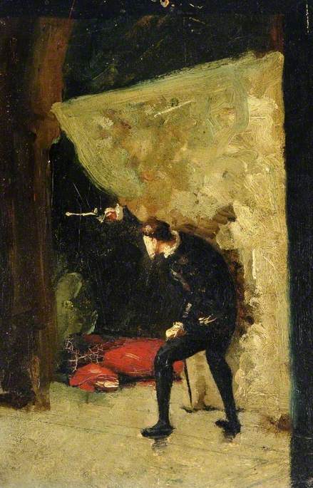 The Death of Polonius, vintage artwork by Jean-Louis Ernest Meissonier, A3 (16x12") Poster Print