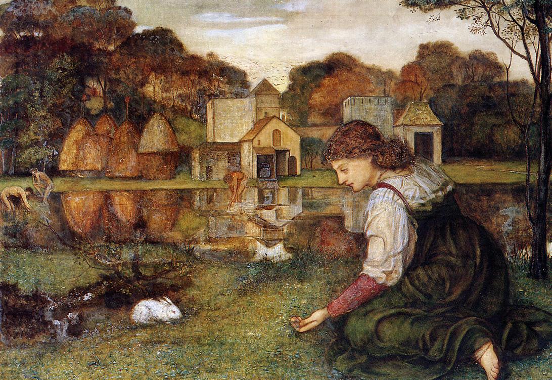The White Rabbit, vintage artwork by John Roddam Spencer-Stanhope, 12x8" (A4) Poster