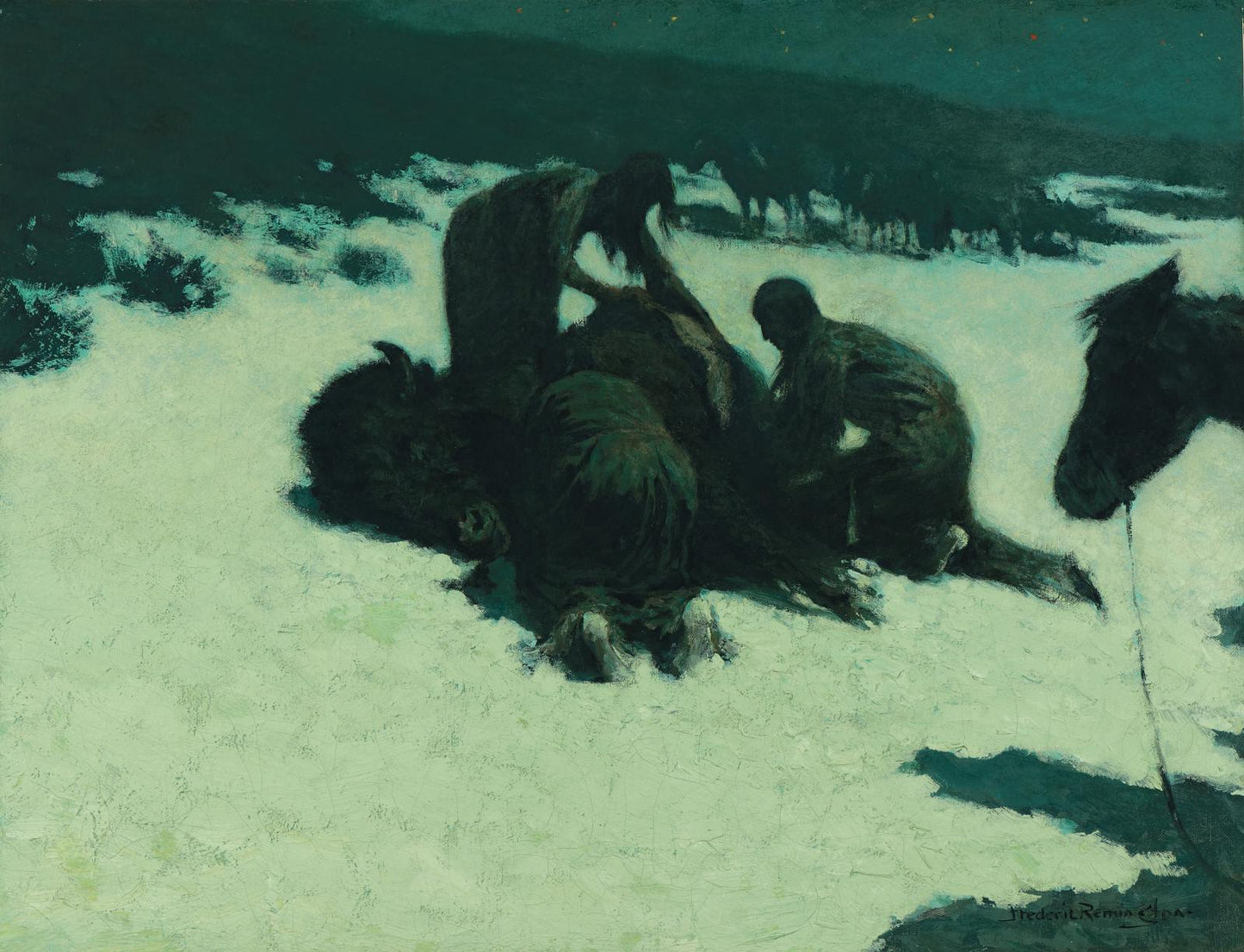 The Hungry Moon by Frederic Remington,A3(16x12")Poster