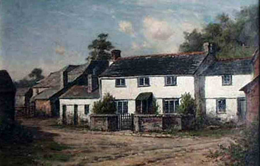 Court Mills, Cornwall, England, vintage artwork by Raymond Dabb Yelland, 12x8" (A4) Poster