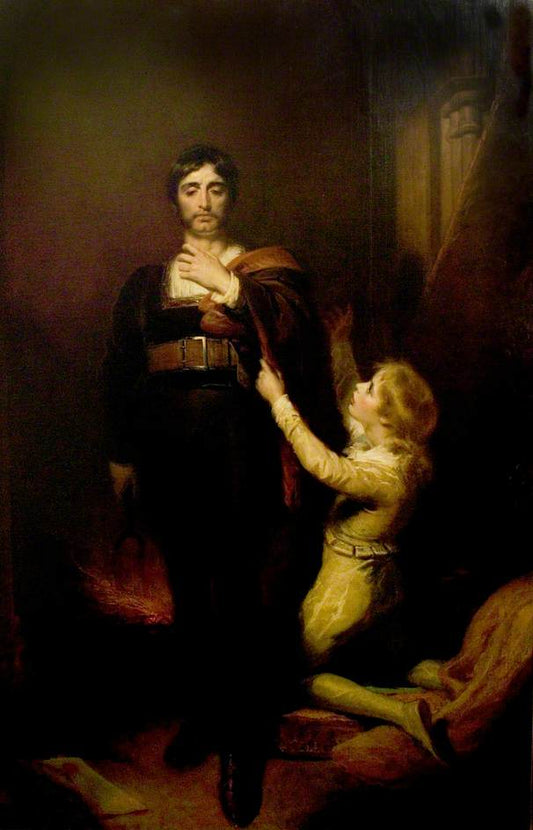 King John, Act IV, Scene 1, Hubert and Arthur, vintage artwork by George Henry Harlow, 12x8" (A4) Poster