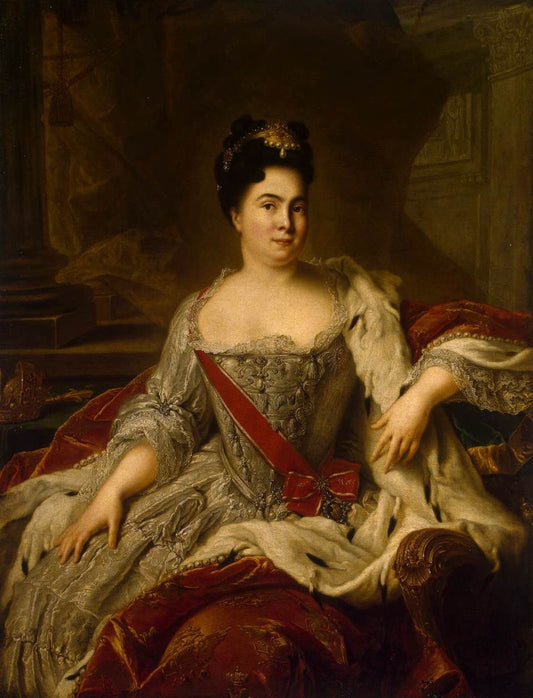 Portrait of Catherine I, vintage artwork by Jean-Marc Nattier, 12x8" (A4) Poster