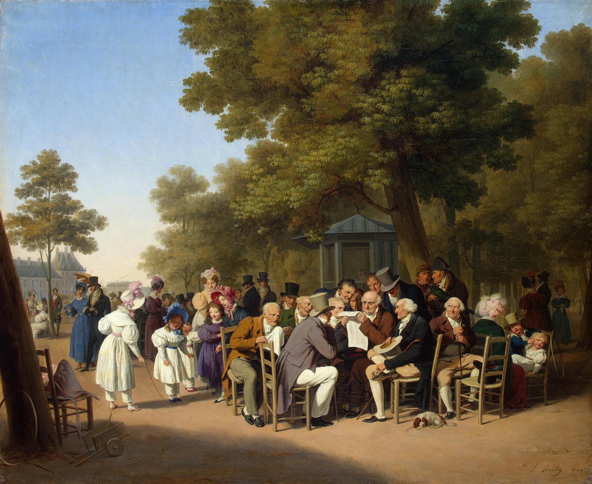 Politicians in the Tuileries, vintage artwork by Louis-Leopold Boilly, 12x8" (A4) Poster
