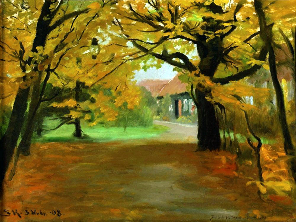 Artist's House in Skagen Plantation, vintage artwork by Peder Severin Kroyer, 12x8" (A4) Poster