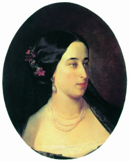 Portrait of Maria Gartung, vintage artwork by Ivan Makarov, 12x8" (A4) Poster