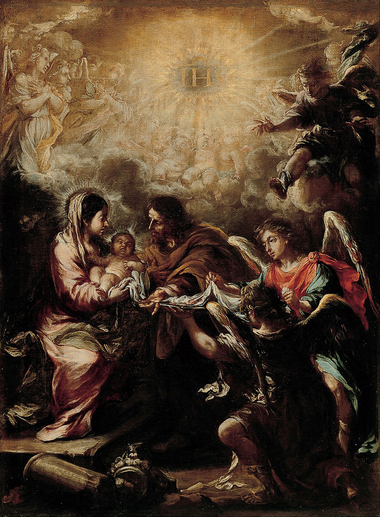 The Conferring of the Name of Jesus, vintage artwork by Juan de Valdes Leal, 12x8" (A4) Poster