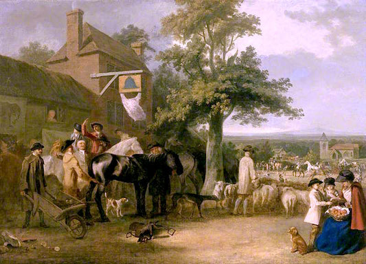 A Village Fair: An Auction of Horses, vintage artwork by Luke Clennell, 12x8" (A4) Poster