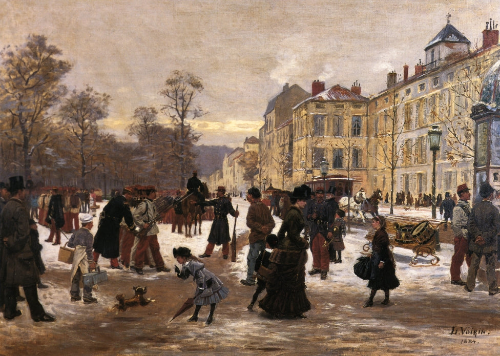 A Winter's Day, vintage artwork by Leon Joseph Voirin, 12x8" (A4) Poster