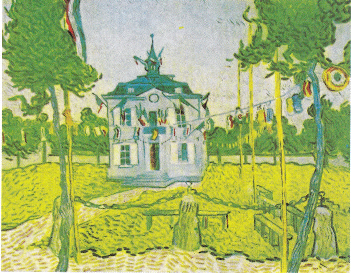 Auvers Town Hall on 14 July 1890 by Vincent van Gogh,A3(16x12