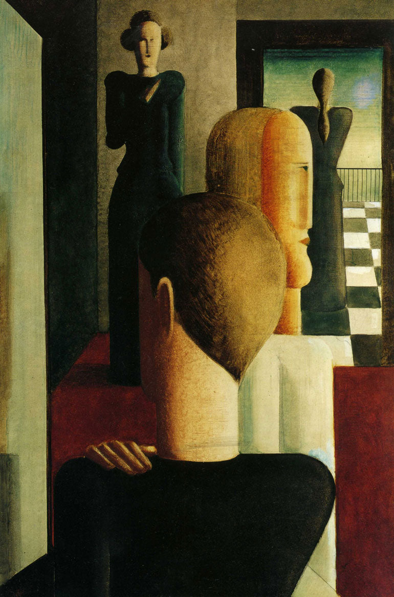 Figures in the Room, vintage artwork by Oskar Schlemmer, 12x8" (A4) Poster