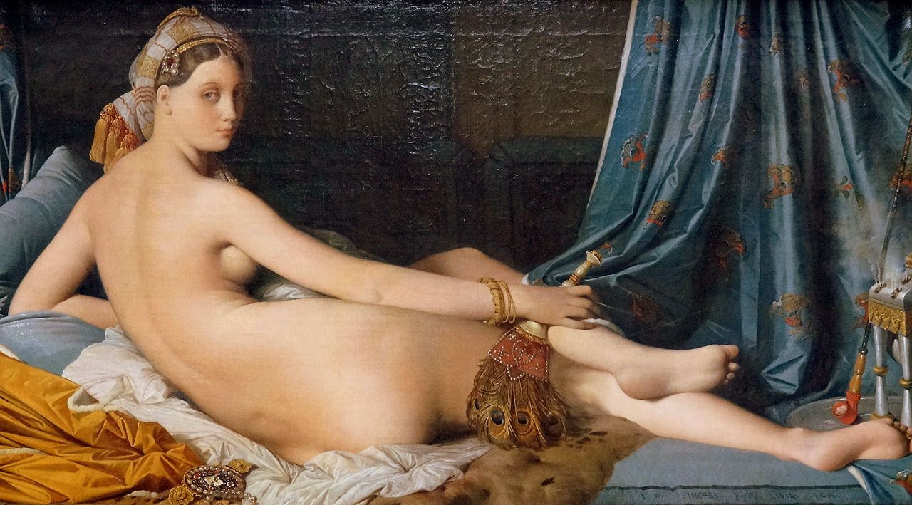 La Grande Odalisque, vintage artwork by Jean-Auguste-Dominique Ingres, 12x8" (A4) Poster