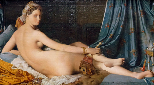 La Grande Odalisque, vintage artwork by Jean-Auguste-Dominique Ingres, 12x8" (A4) Poster