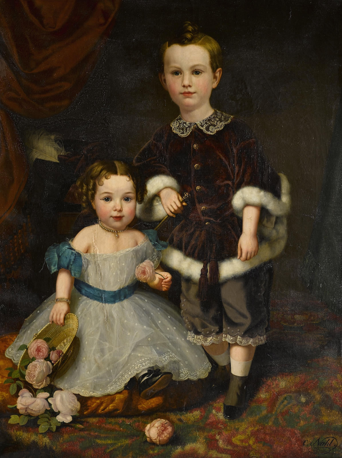 The Henderson Children, vintage artwork by Charles Christian Nahl, A3 (16x12") Poster Print