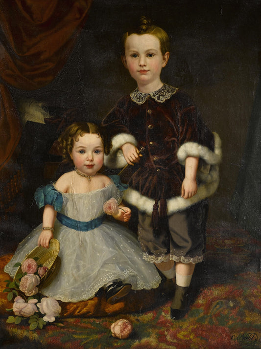 The Henderson Children, vintage artwork by Charles Christian Nahl, A3 (16x12") Poster Print