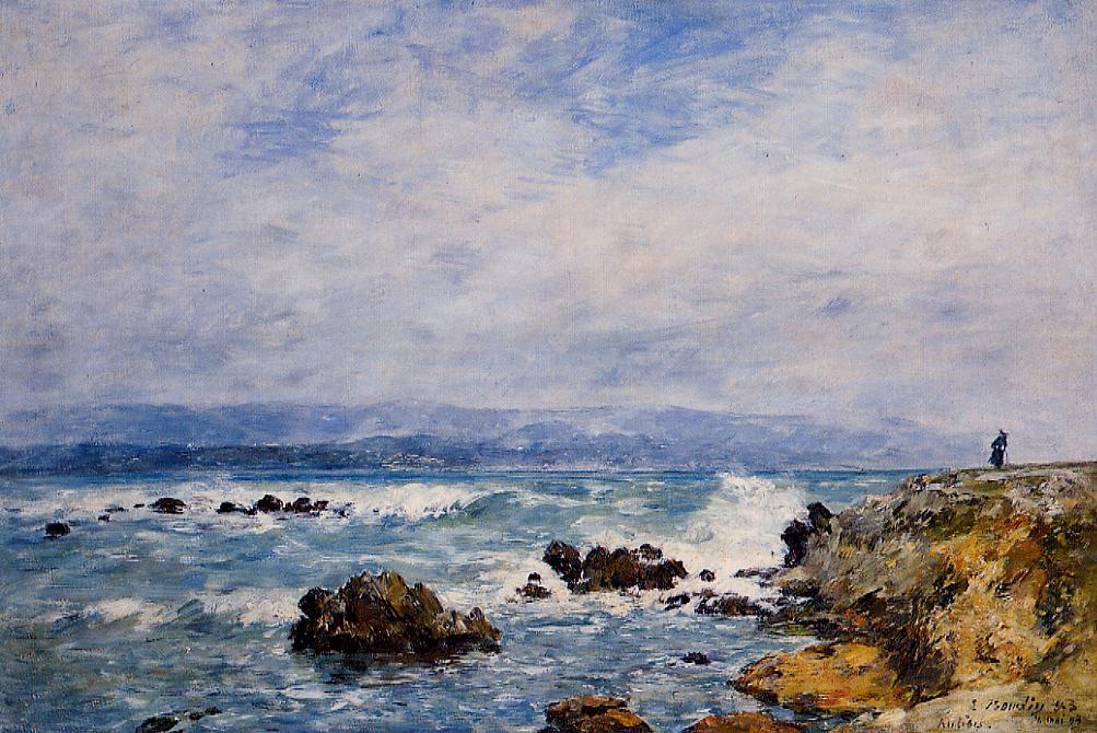 Antibes, the Point of the Islet, vintage artwork by Eugène-Louis Boudin, 12x8" (A4) Poster