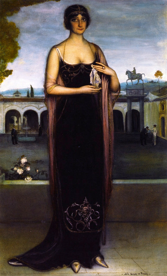 Adela Carbone, La Tanagra, vintage artwork by Julio Romero de Torres, 12x8" (A4) Poster