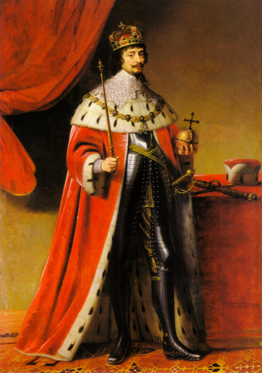 Portrait of Frederick V, Elector Palatine as King of Bohemia, vintage artwork by Gerard van Honthorst, 12x8" (A4) Poster