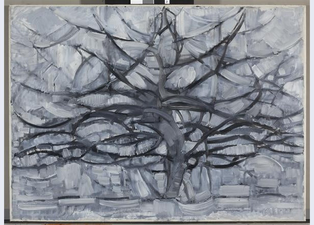 Grey Tree, vintage artwork by Piet Mondriaan, 12x8" (A4) Poster