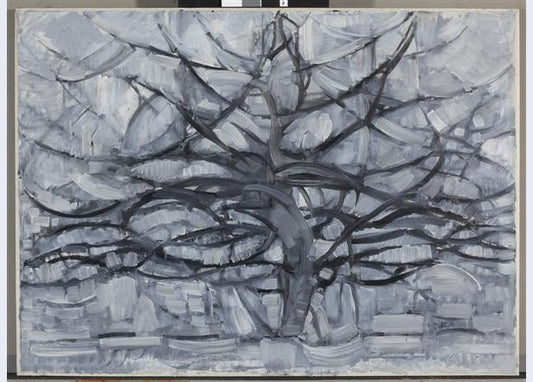 Grey Tree, vintage artwork by Piet Mondriaan, 12x8" (A4) Poster