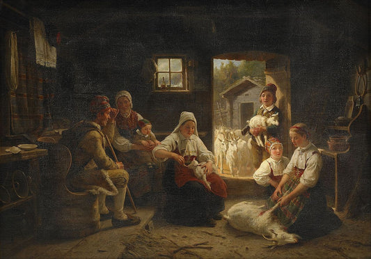 A Torn Goat, vintage artwork by Bengt Nordenberg, 12x8" (A4) Poster