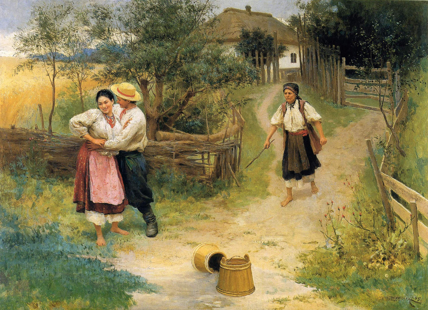 No Kidding, vintage artwork by Nikolai Pimonenko, 12x8" (A4) Poster