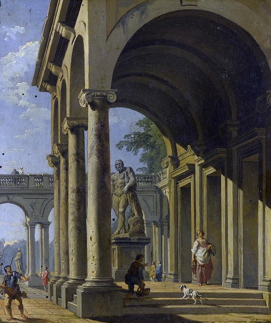 Caprice architectural, vintage artwork by Giovanni Paolo Panini, 12x8" (A4) Poster