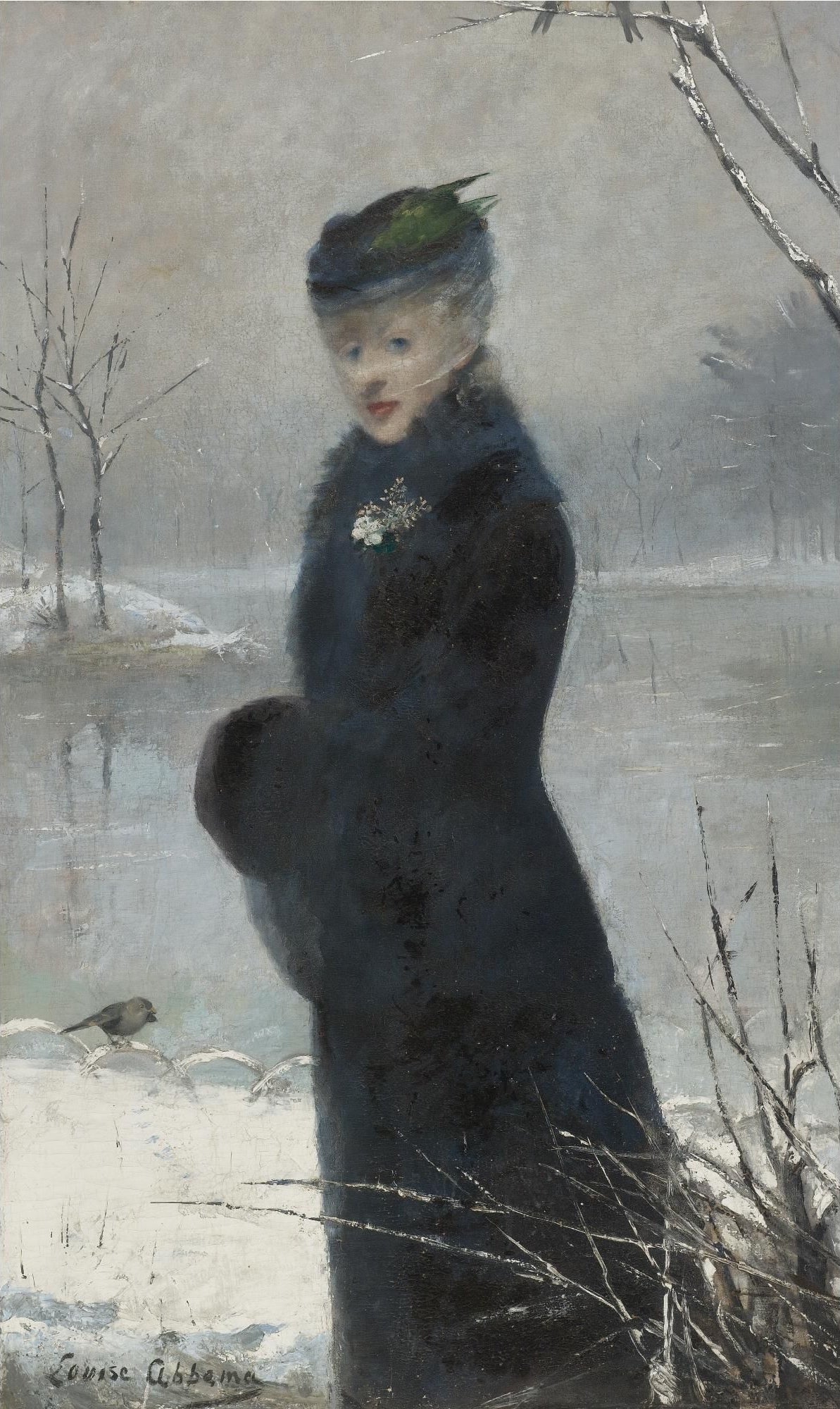 A Winter Stroll by Louise Abbema,A3(16x12")Poster