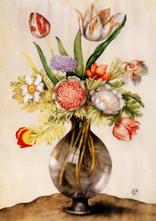 Still Life:  Flowers, vintage artwork by Giovanna Garzoni, 12x8" (A4) Poster