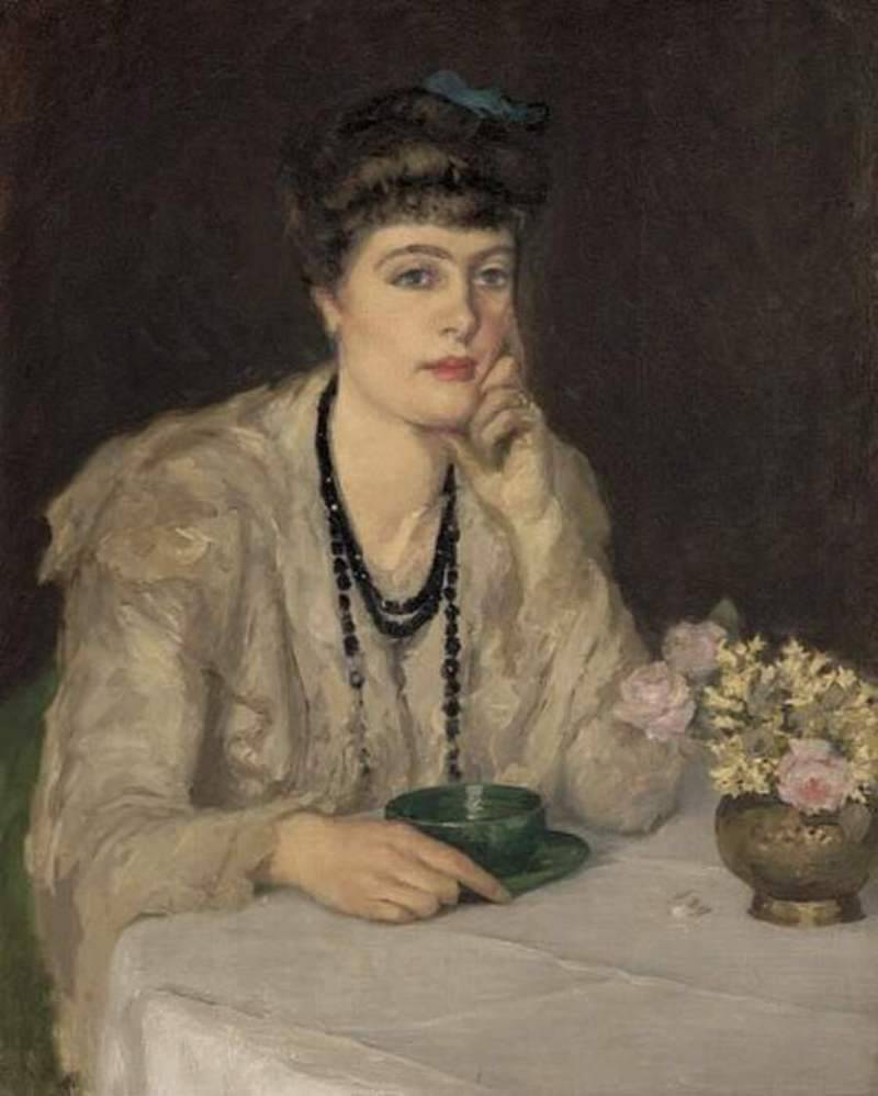 A Cup of Chocolate, vintage artwork by Rupert Bunny, 12x8" (A4) Poster