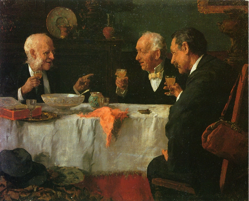 Gentlemen "The Toast", vintage artwork by Louis Charles Moeller, 12x8" (A4) Poster