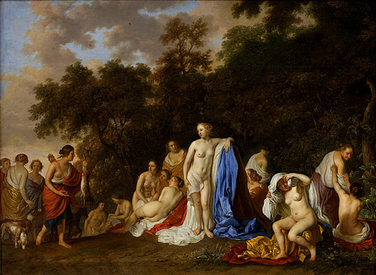Diana and her Nymphs, vintage artwork by Jacob Van Loo, 12x8" (A4) Poster