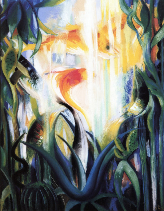 Aquatic Life, vintage artwork by Joseph Stella, 12x8" (A4) Poster