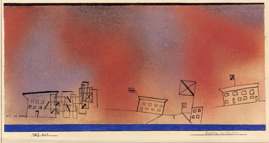Feast Day in Winter, vintage artwork by Paul Klee, 12x8" (A4) Poster