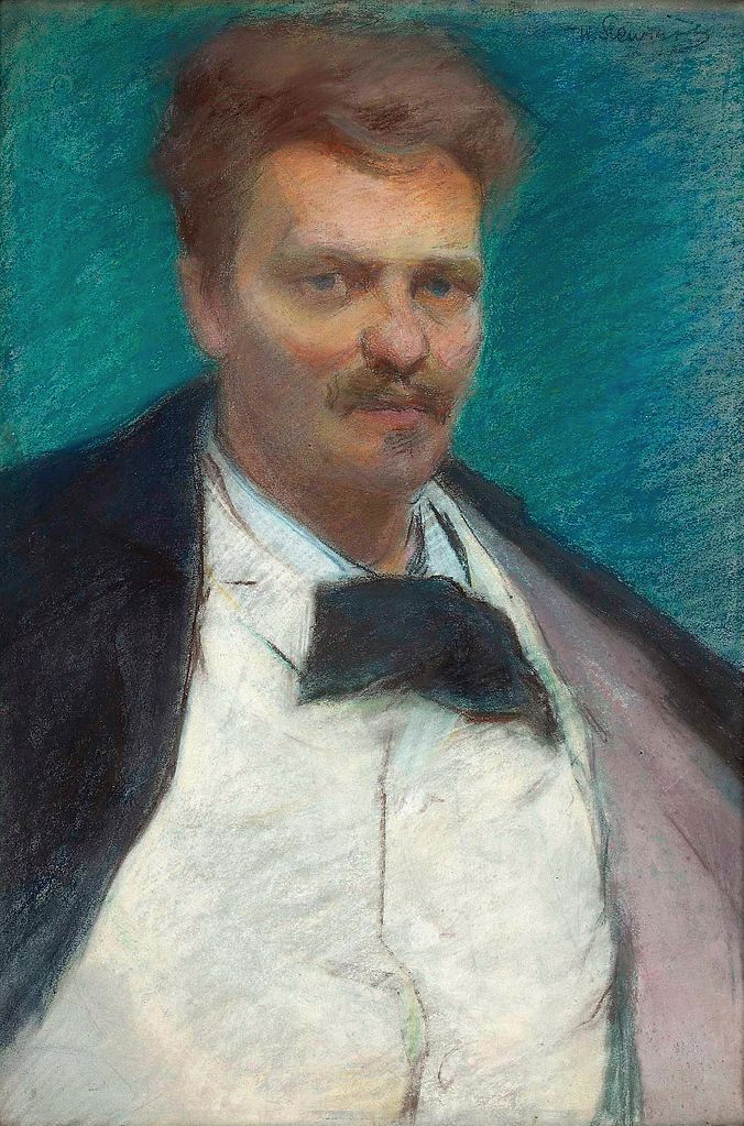 Portrait of August Strindberg, vintage artwork by Wladyslaw Slewinski, 12x8" (A4) Poster