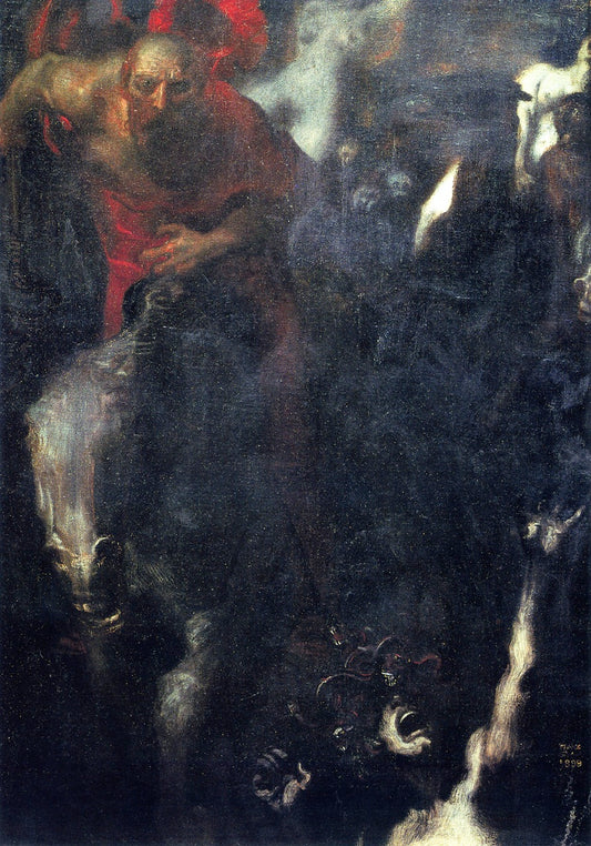 The Wild Hunt, vintage artwork by Franz von Stuck, 12x8" (A4) Poster
